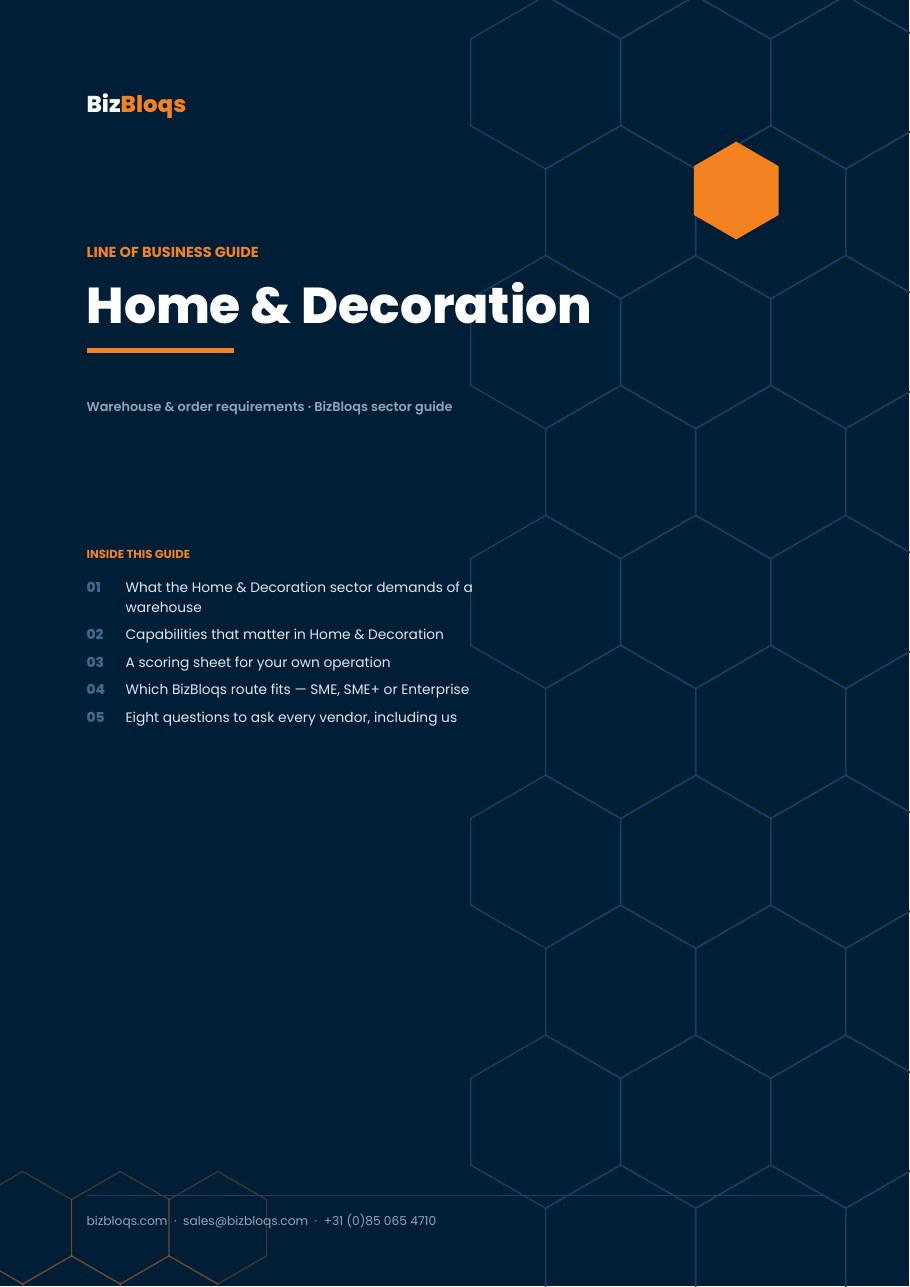 Maison & Décoration — Exigences d'Entrepôt et de Commande